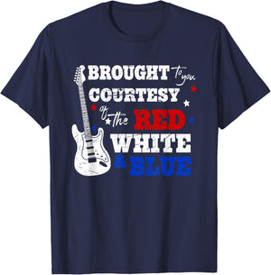 Courtesy Of The Red White And Blue, Western Country Music T-Shirt - T-Shirt | Navy