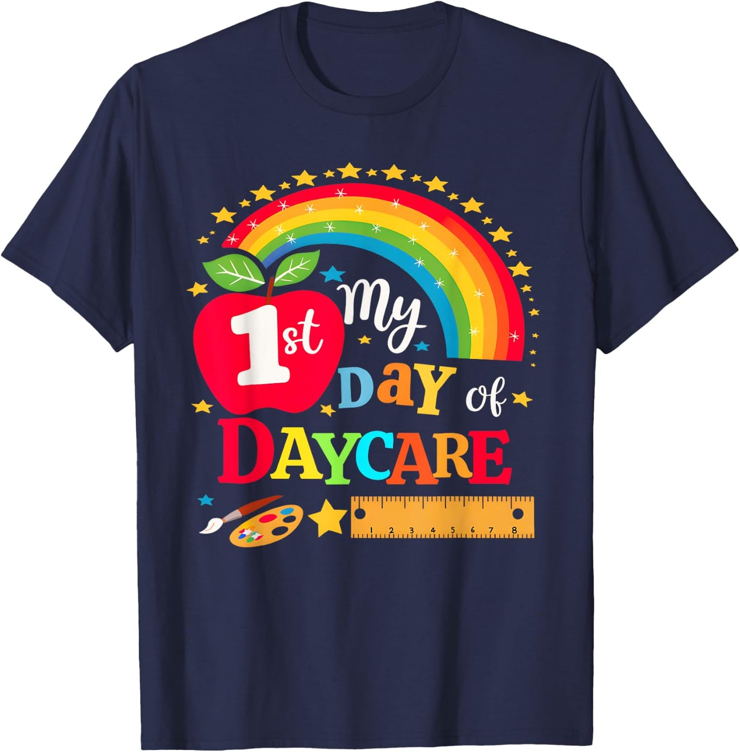My First Day of Daycare First Day of School Toddler Girl Boy T-Shirt - T-Shirt | Navy