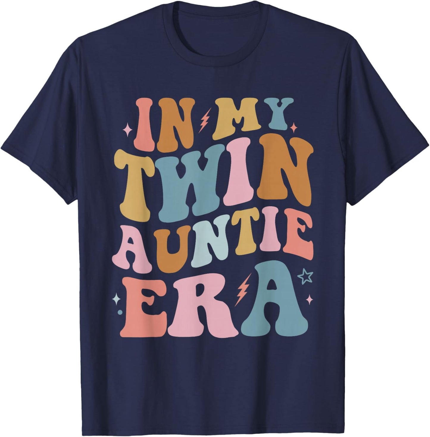 In My Twin Auntie Era Pregnancy Announcement T-Shirt - T-Shirt | Navy
