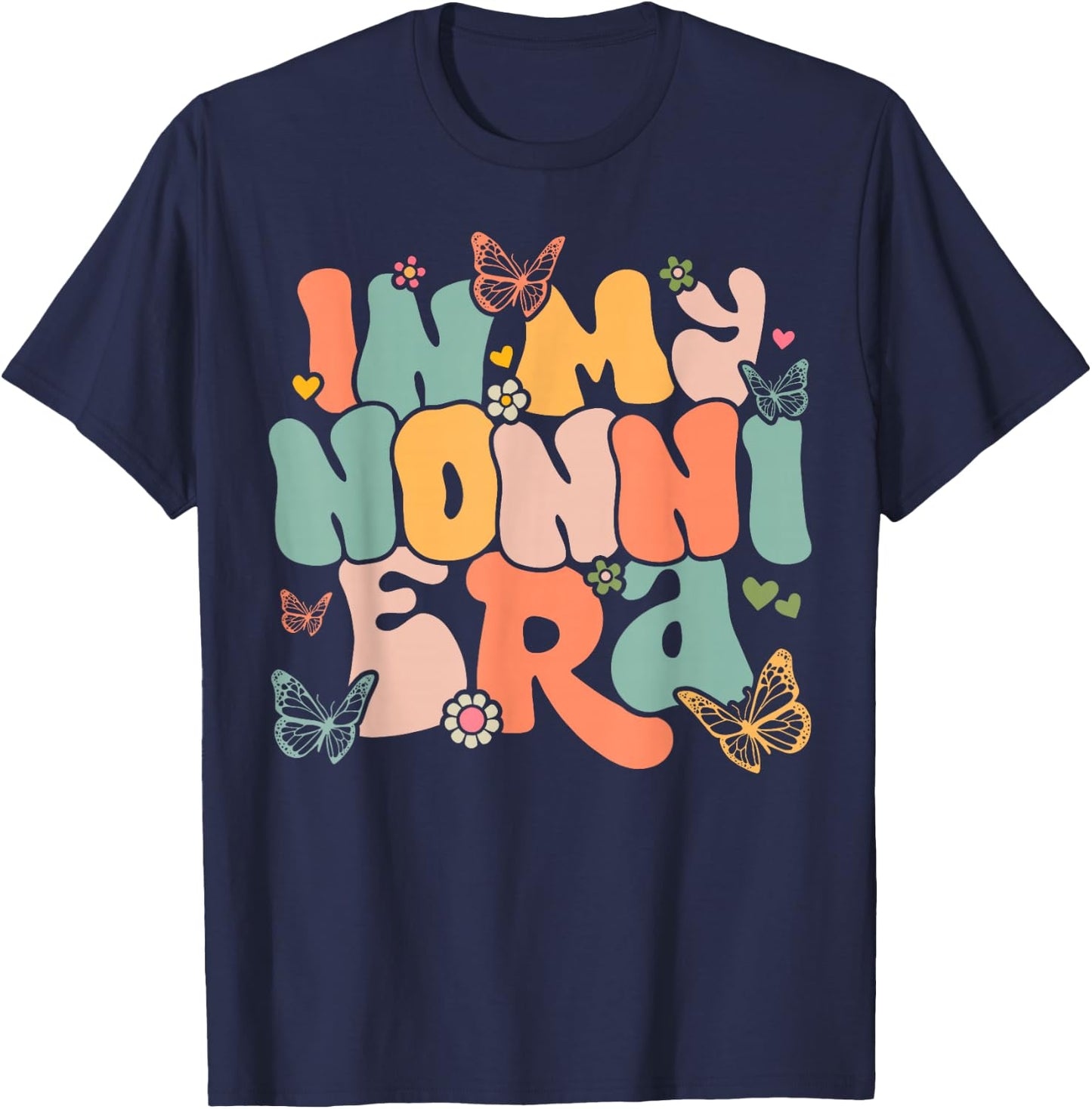 Retro Groovy In My Nonni Era Mother's Day T-Shirt - T-Shirt | Navy