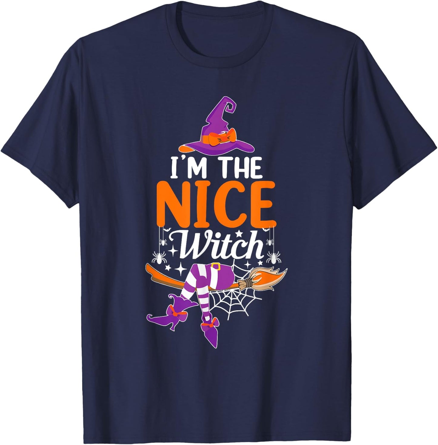 I'm The Nice Witch Funny Halloween Family Matching T-Shirt - T-Shirt | Navy