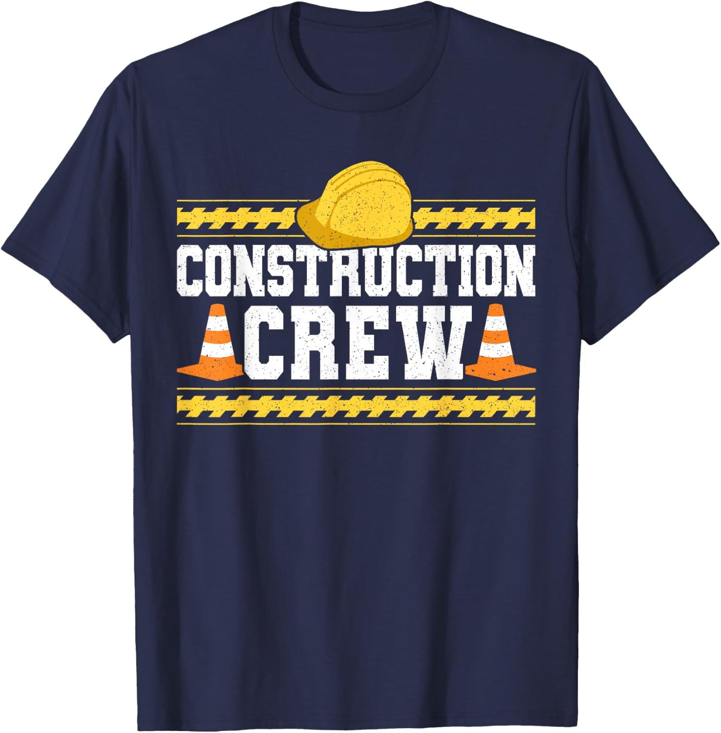 Construction Crew Highway Worker Birthday T-Shirt - T-Shirt | Navy
