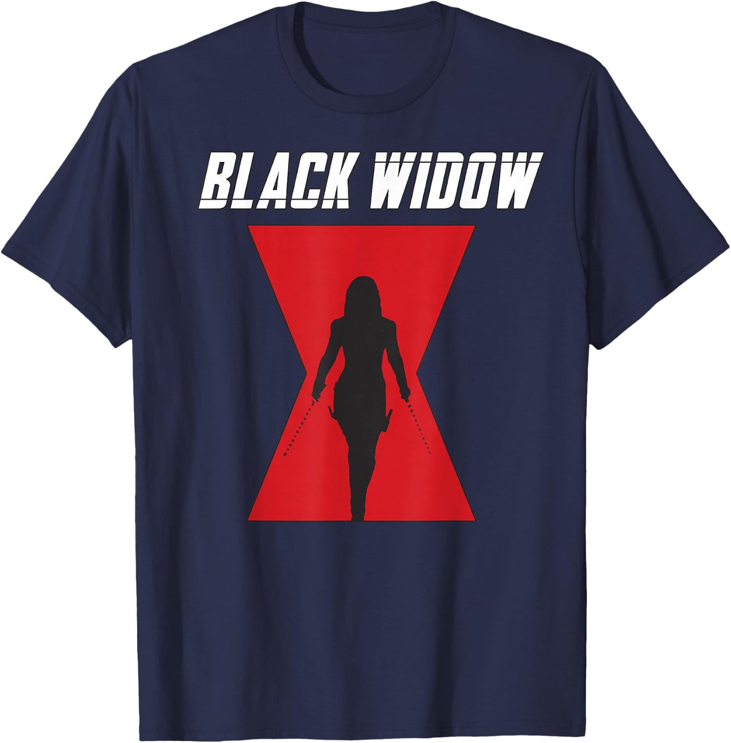 Marvel Black Widow Logo Silhouette Small T-Shirt - T-Shirt | Navy