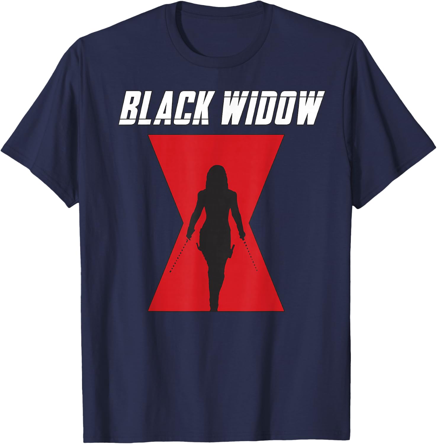Marvel Black Widow Logo Silhouette Small T-Shirt - T-Shirt | Navy
