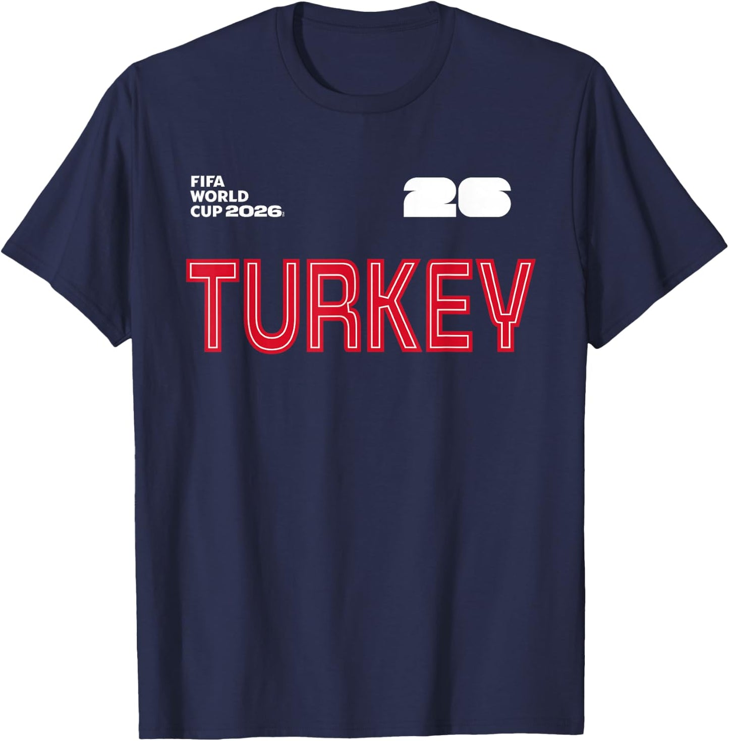 FIFA World CUP26 Turkey Outline Graphic T-Shirt - T-Shirt | Navy