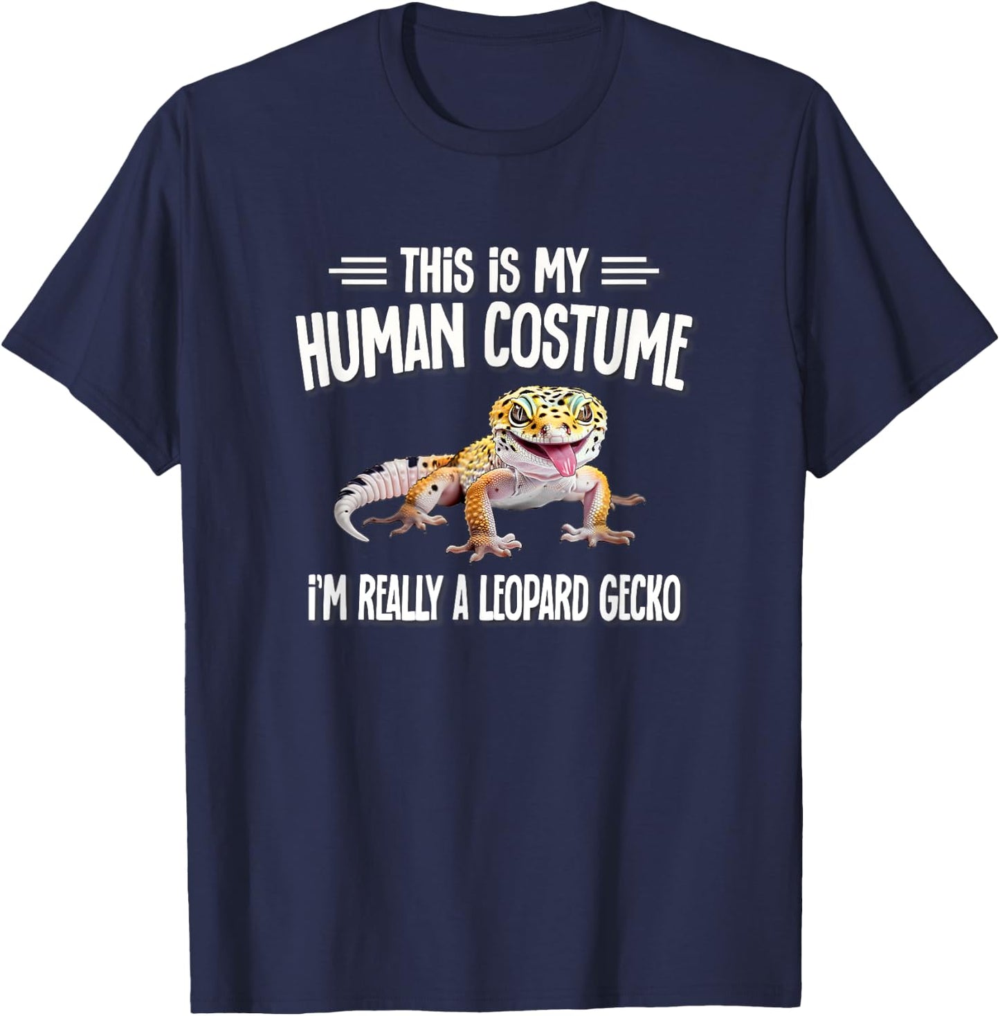 Reptile Human Costume Leopard Gecko Lover T-Shirt - T-Shirt | Navy