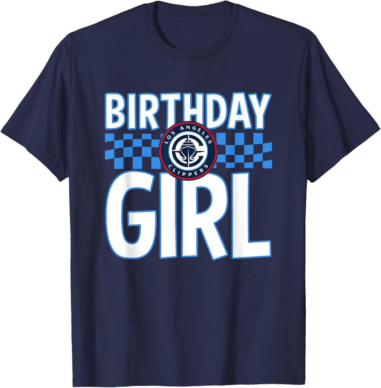 NBA Los Angeles Clippers Birthday Girl Checkered Logo T-Shirt - T-Shirt | Navy
