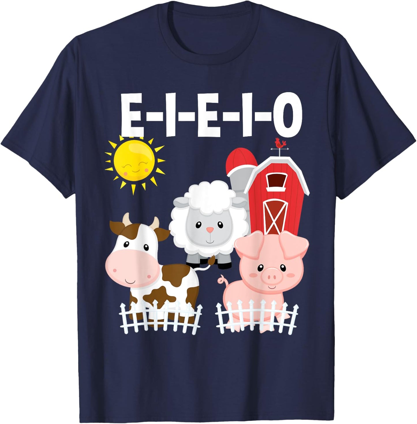 Toddler Kids Old MacDonald Had a Farm E-I-E-I-O Nursery Song T-Shirt - T-Shirt | Navy