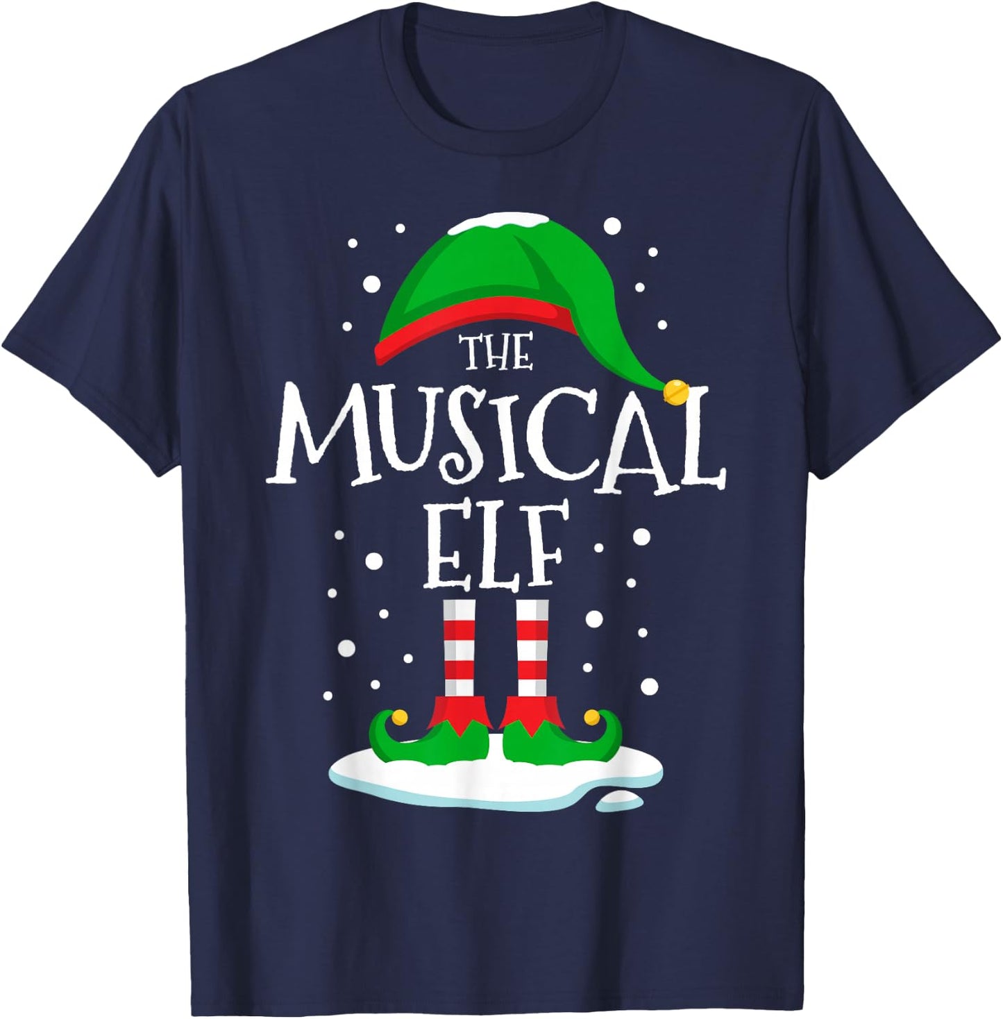 The Musical Elf Christmas Family Matching Xmas Musician T-Shirt - T-Shirt | Navy