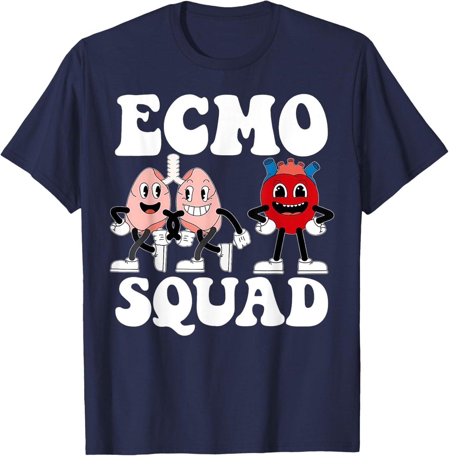 Retro ECMO Nurse Squad Ecmo Specialist Crew Cvicu ICU Peds T-Shirt - T-Shirt | Navy