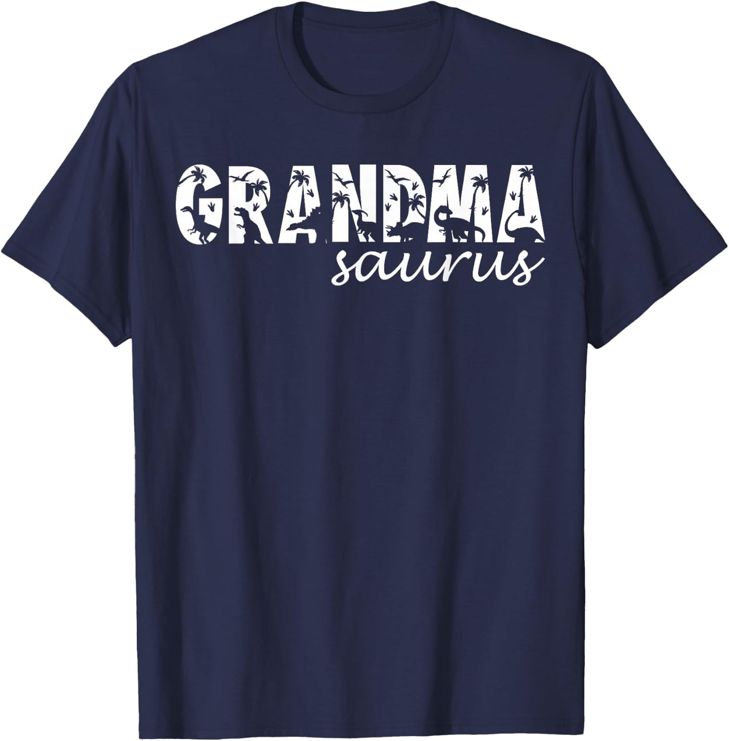 Grandmasaurus T Rex Dinosaur Grandma Saurus Family Matching T-Shirt - T-Shirt | Navy