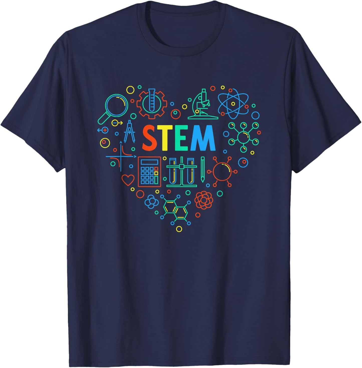 STEM Heart - Science, Technology, Engineering Math Teachers T-Shirt - T-Shirt | Navy