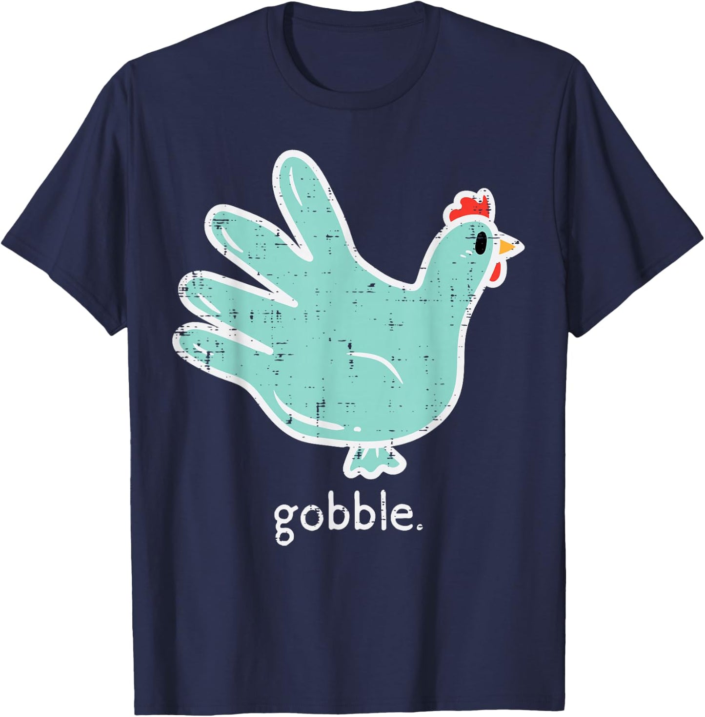 Thanksgiving Nurse Gloves Turkey Gobble Scrub Top Men Women T-Shirt - T-Shirt | Navy