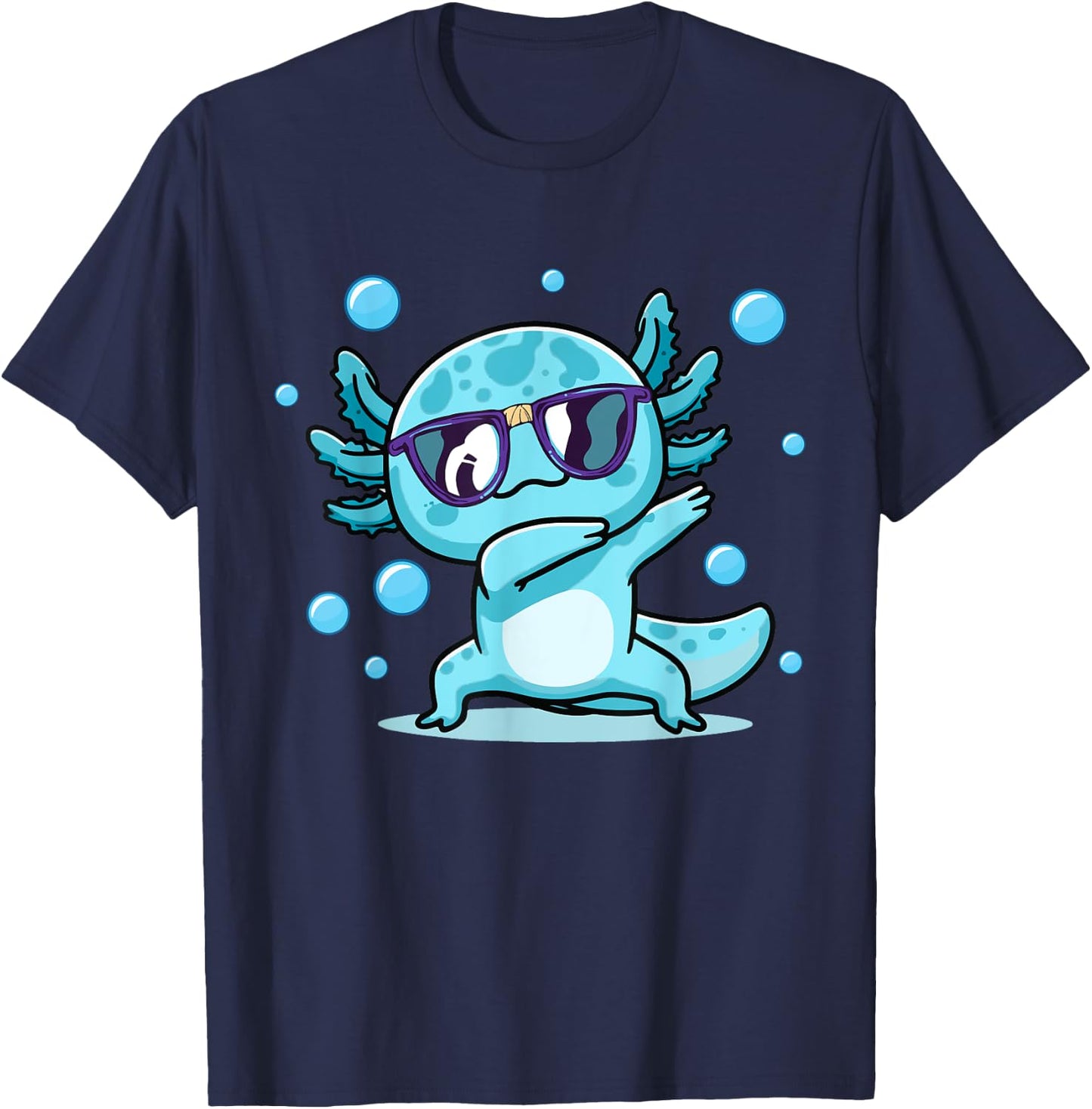 Cute Funny Axolotl Dabbing For Girls Boys Kids Women T-Shirt - T-Shirt | Navy