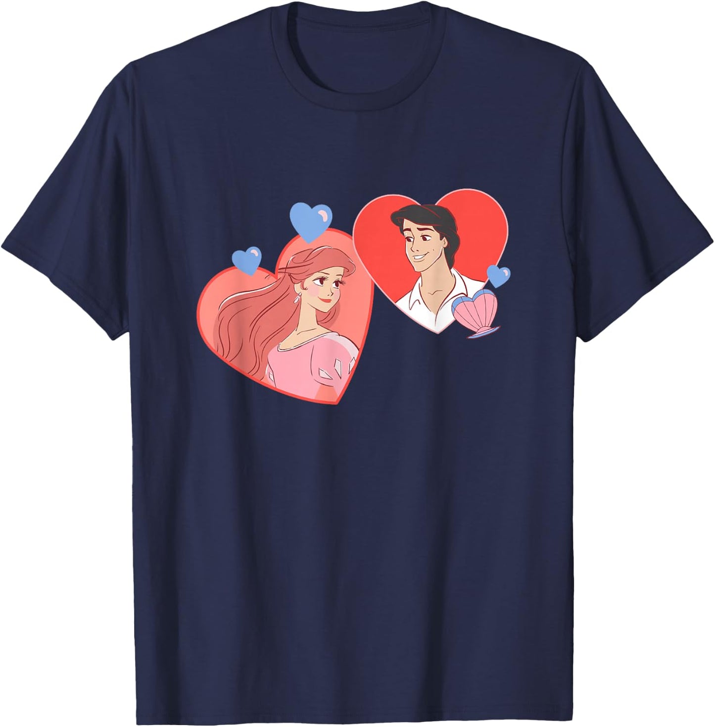 Disney The Little Mermaid Valentine's Day Ariel Prince Eric T-Shirt - T-Shirt | Navy