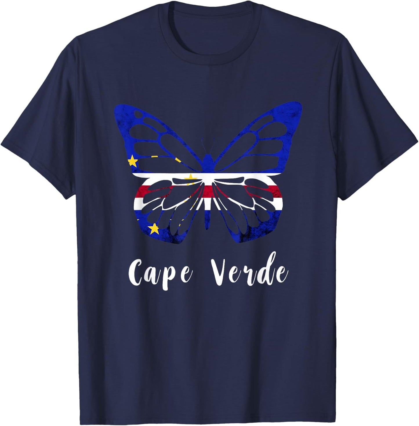Cape Verde Butterfly Cape Verdean Pride Hope Cabo Verdean T-Shirt - T-Shirt | Navy
