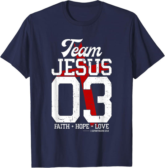 Christian - Team Jesus 03 Faith Hope Love T-Shirt - T-Shirt | Navy