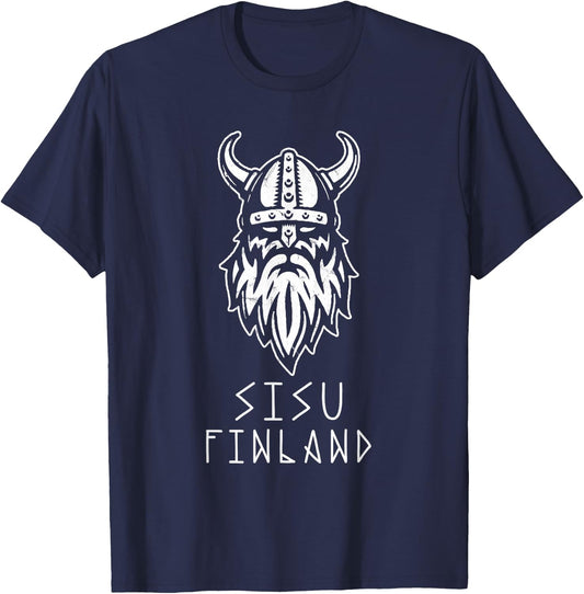 Vintage Viking of Finland Sisu T-Shirt - T-Shirt | Navy
