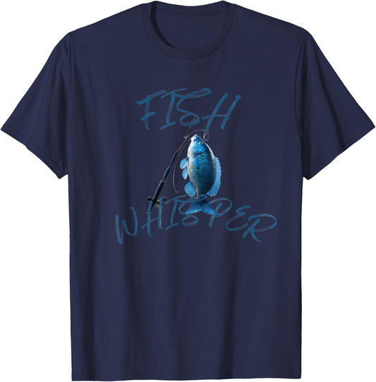 Funny Fish Whisper Fishing Sea T-Shirt - T-Shirt | Navy