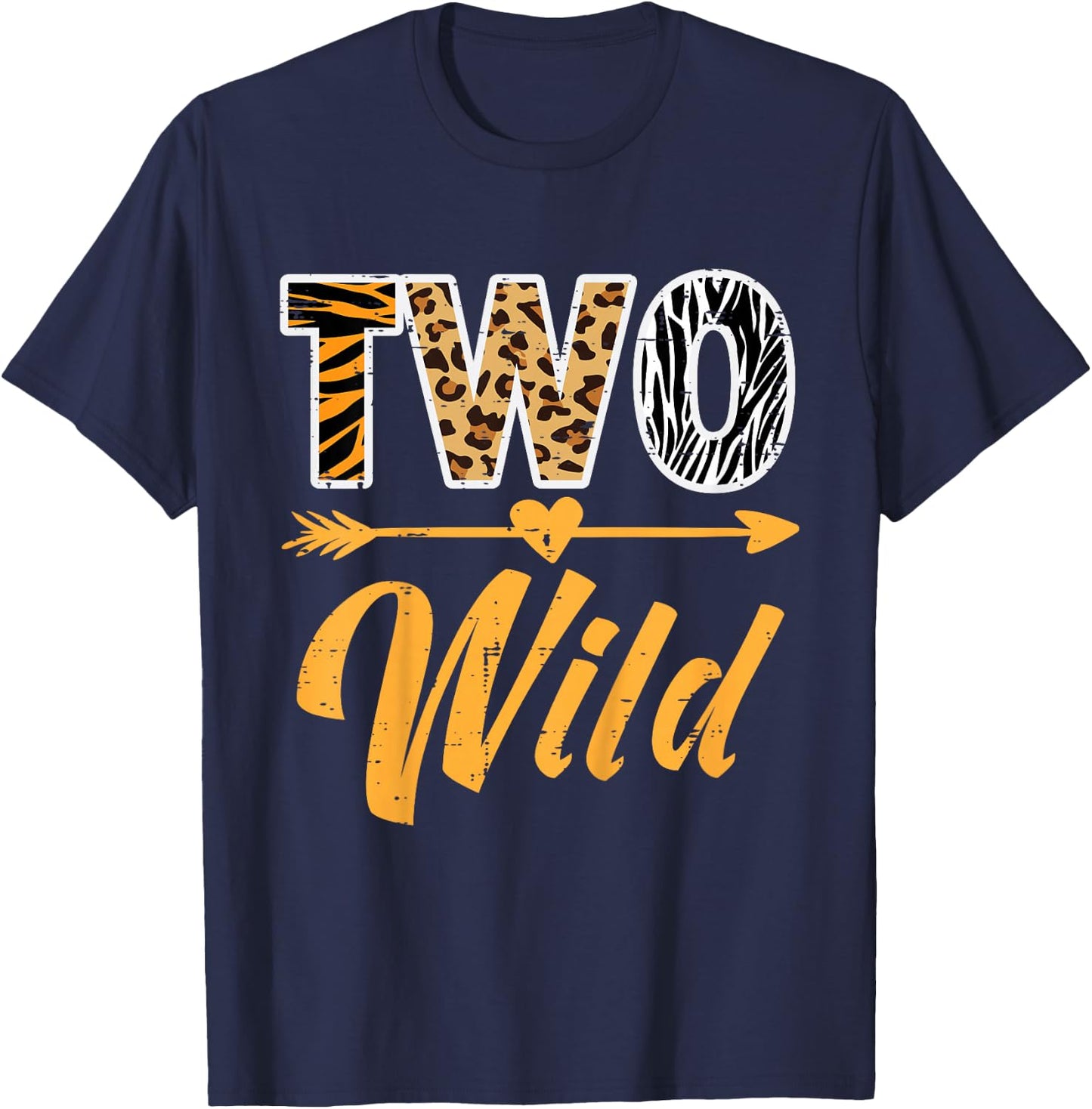 2nd Birthday Two Wild 2 Years Old Girls Boys Kids Toddler T-Shirt - T-Shirt | Navy