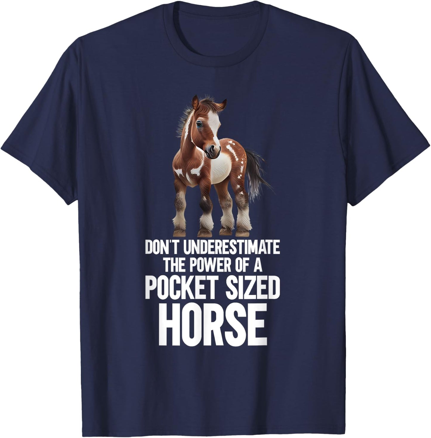 Miniature Horse Mini Horse Pet Tiny Horse Lover Pony T-Shirt - T-Shirt | Navy