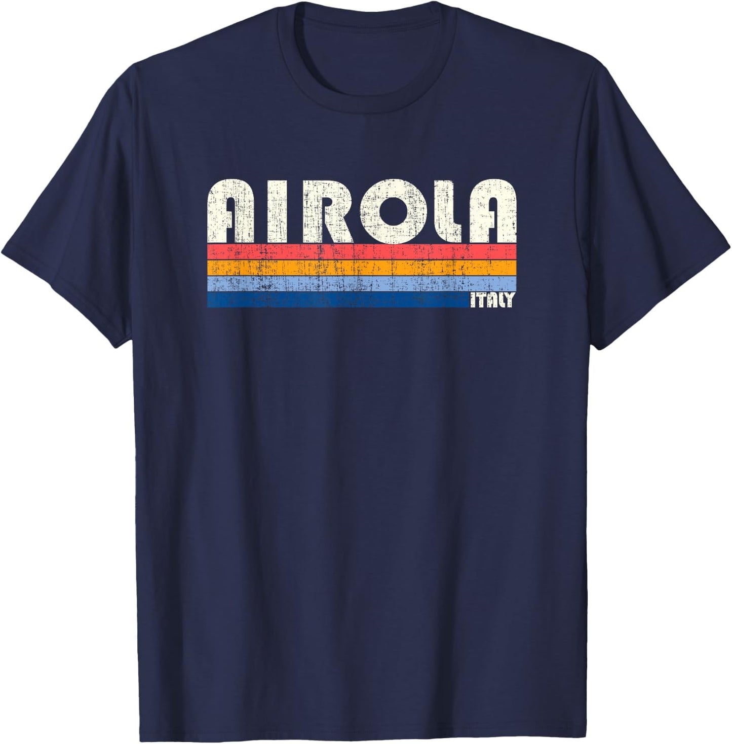 Retro Vintage 70s 80s Style Airola, Italy T-Shirt - T-Shirt | Navy