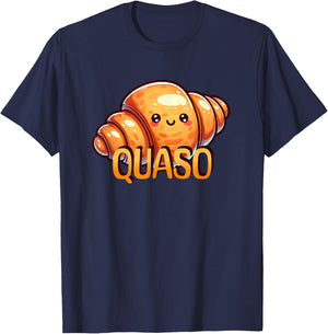 Croissant Kawaii Cute Quaso Meme T-Shirt - T-Shirt | Navy