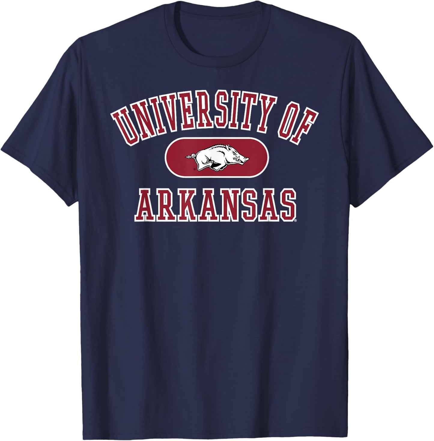 Elite Authentics Arkansas Razorbacks Varsity Logo Officially Licensed , Small, Black T-Shirt - T-Shirt | Navy