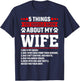 5 Things You Should Know About My Wife Dog Paw Husband Men T-Shirt - T-Shirt | Navy