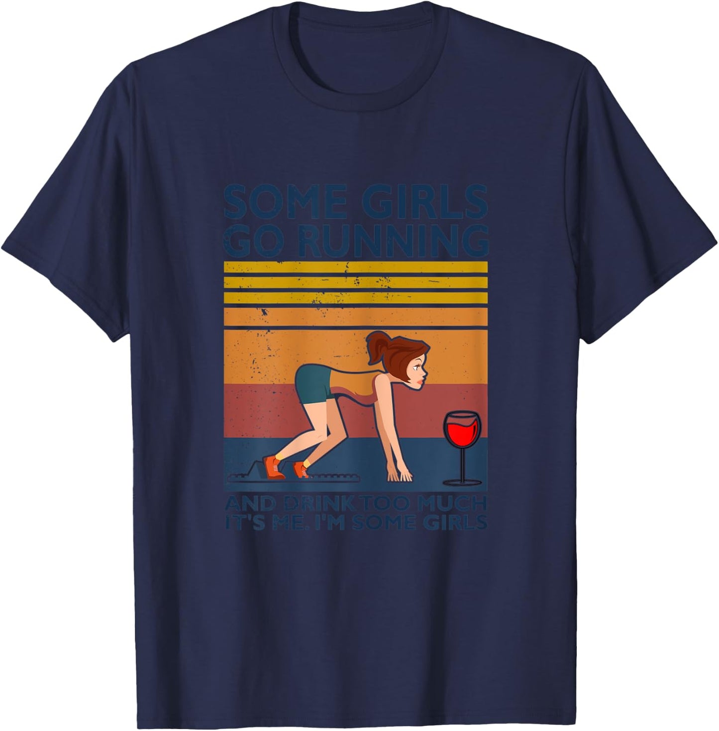 Jogger Marathon Alcohol Jogging Girls Funny Women Run T-Shirt - T-Shirt | Navy