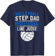 Volleyball Step-Dad Line Judge Volleyball Player Stepfather T-Shirt - T-Shirt | Navy