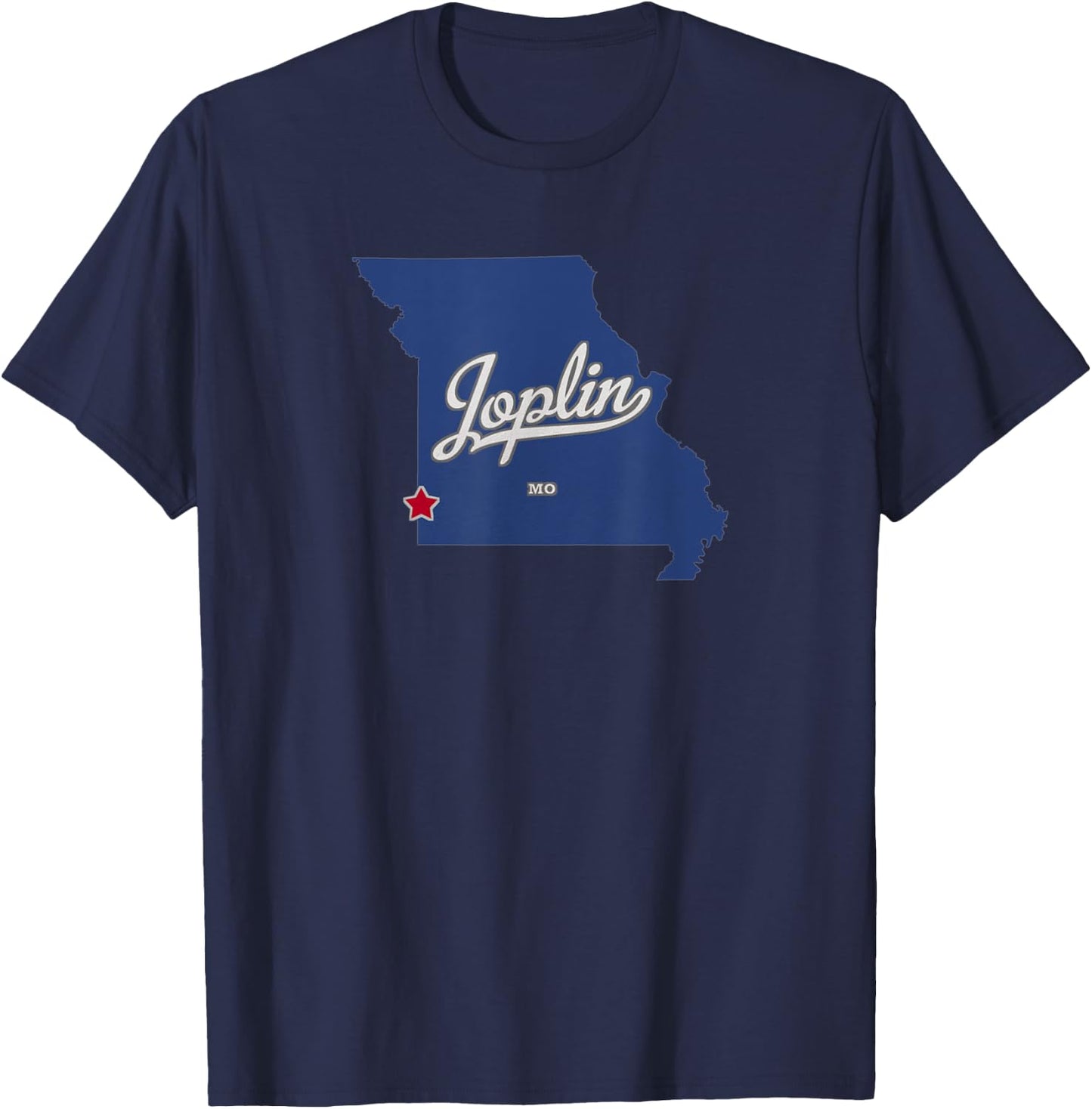 Joplin Missouri MO Map T-Shirt - T-Shirt | Navy