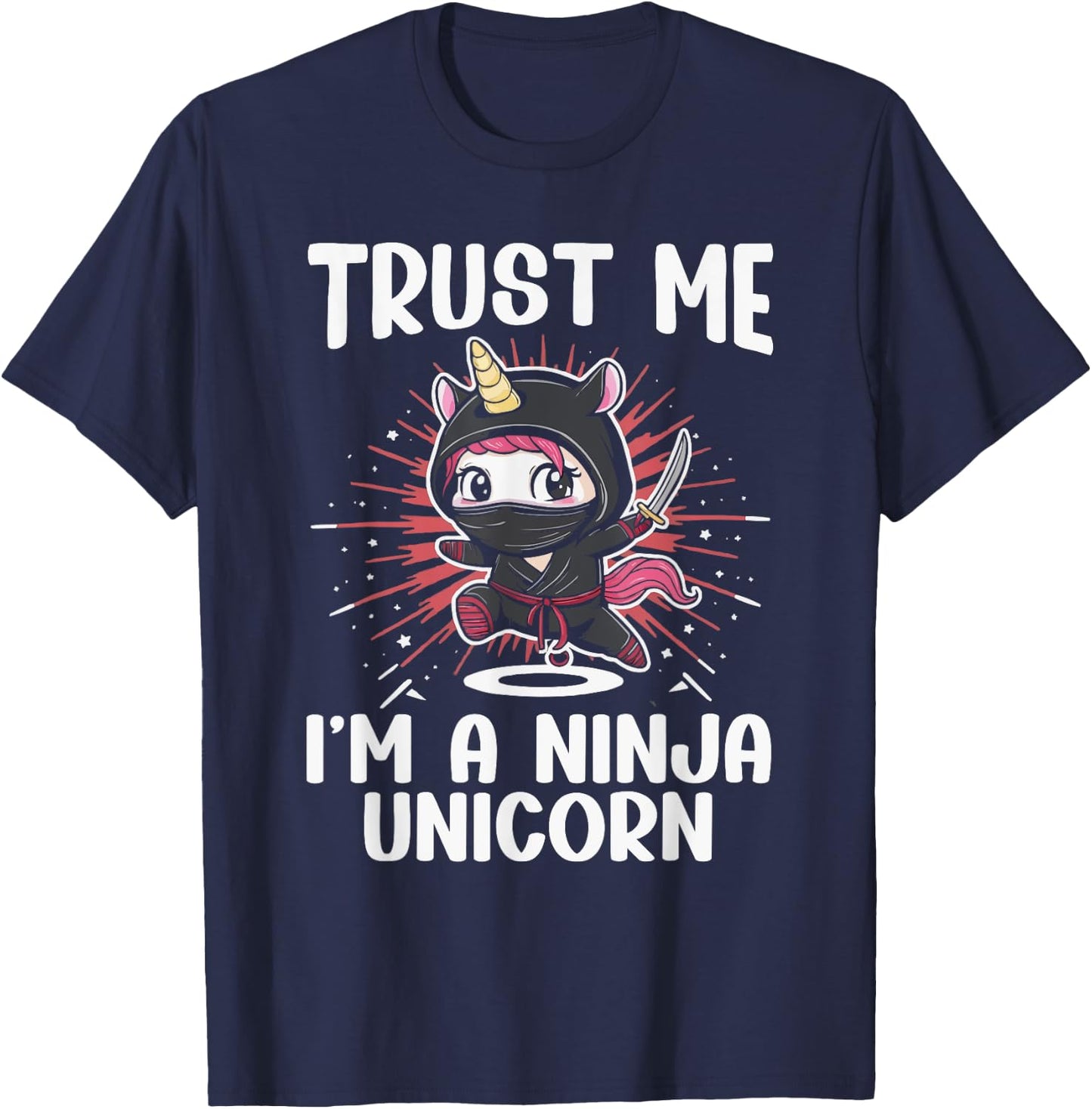 Ninjacorn Unicorn Lover Shuriken Kunai Shinobi Ninja T-Shirt - T-Shirt | Navy
