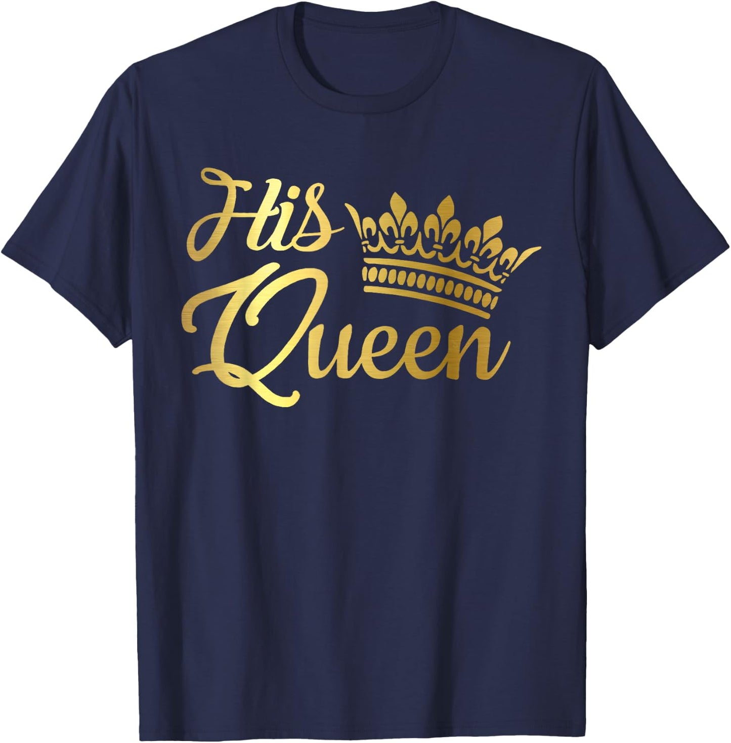King Queen Wife Husband Boyfriend Girlfriend Matching Couple T-Shirt - T-Shirt | Navy