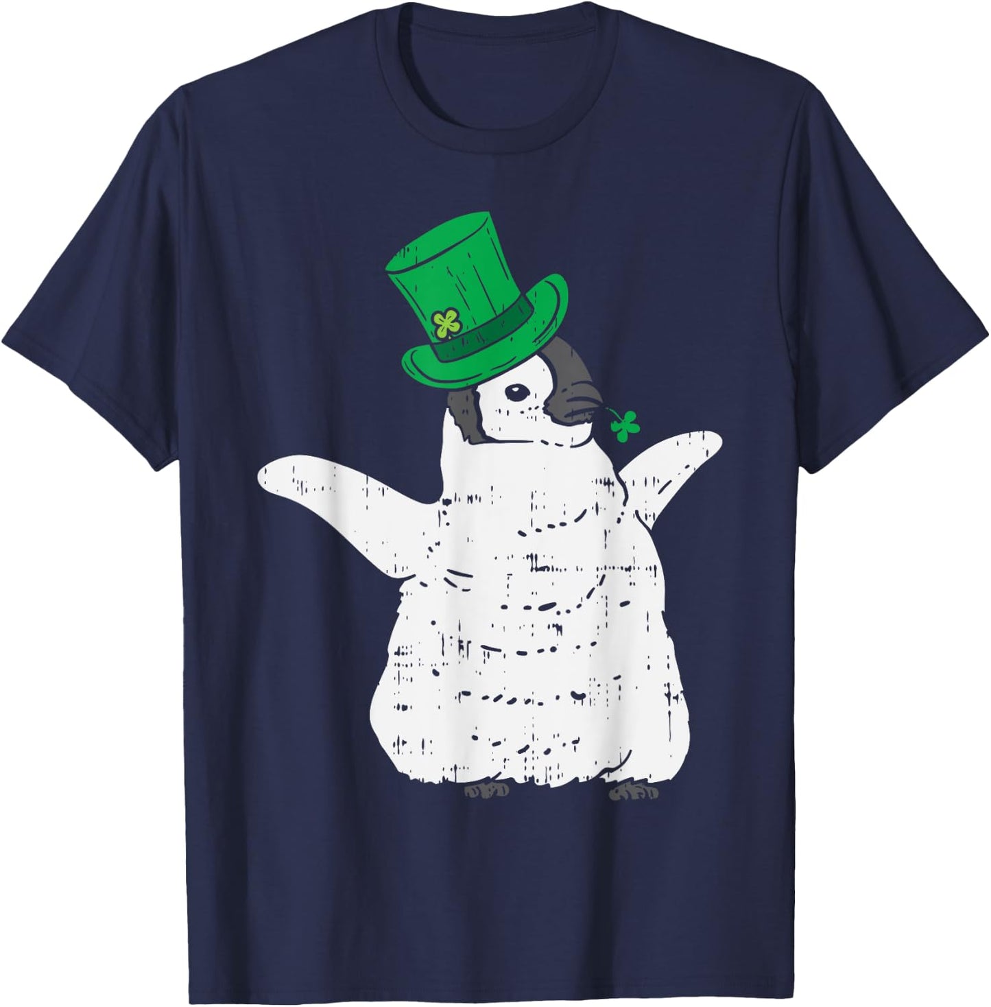 Irish Penguin Leprechaun Animal Cute Bird St Patricks Day T-Shirt - T-Shirt | Navy