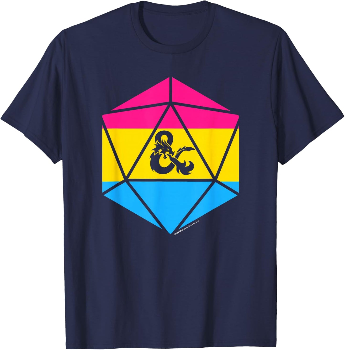 Dungeons & Dragons Pansexual Pride Flag Dice Logo T-Shirt - T-Shirt | Navy