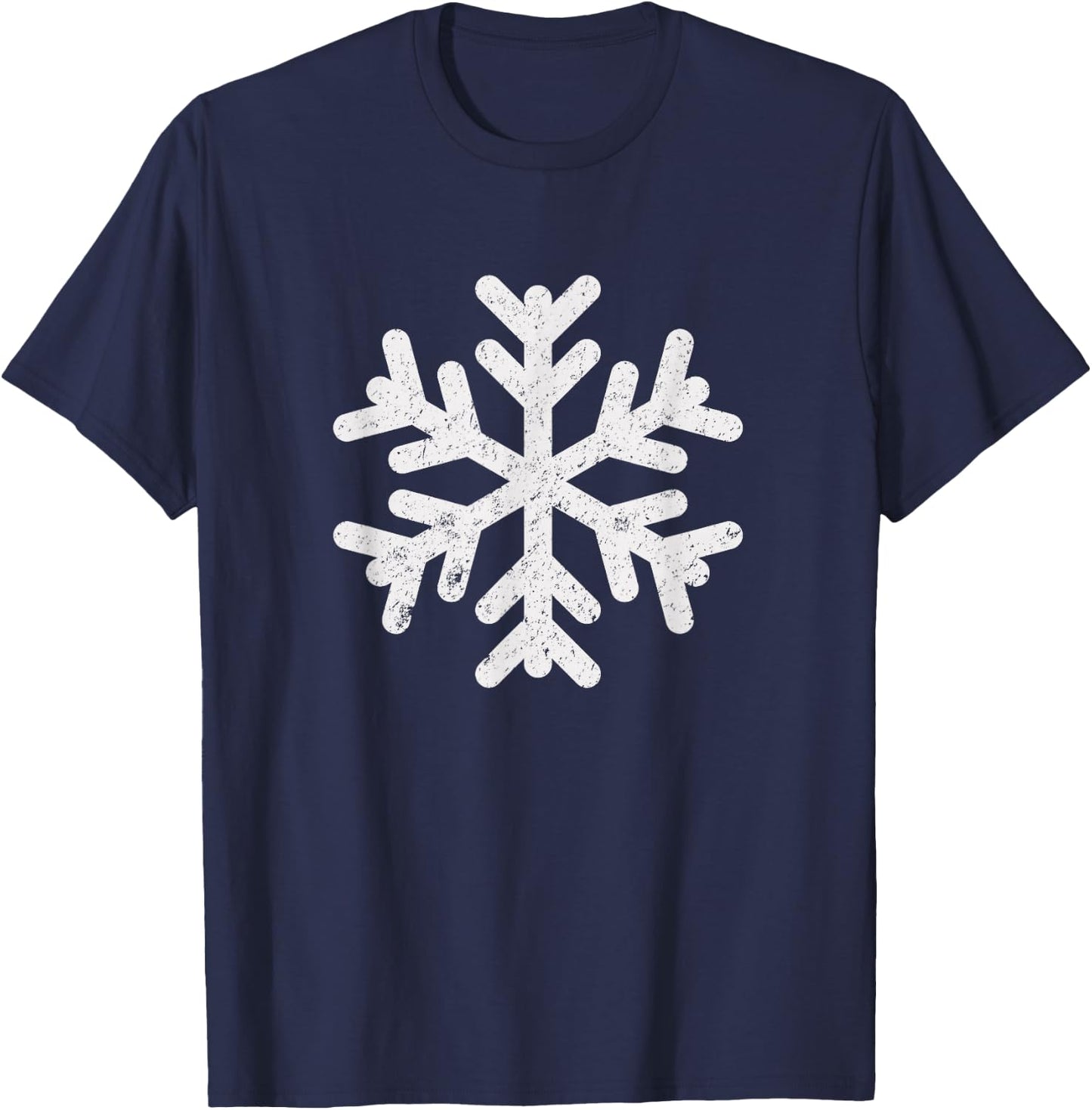 White Snowflake Cool Winter Sports Xmas Gift Men Women Kids T-Shirt - T-Shirt | Navy