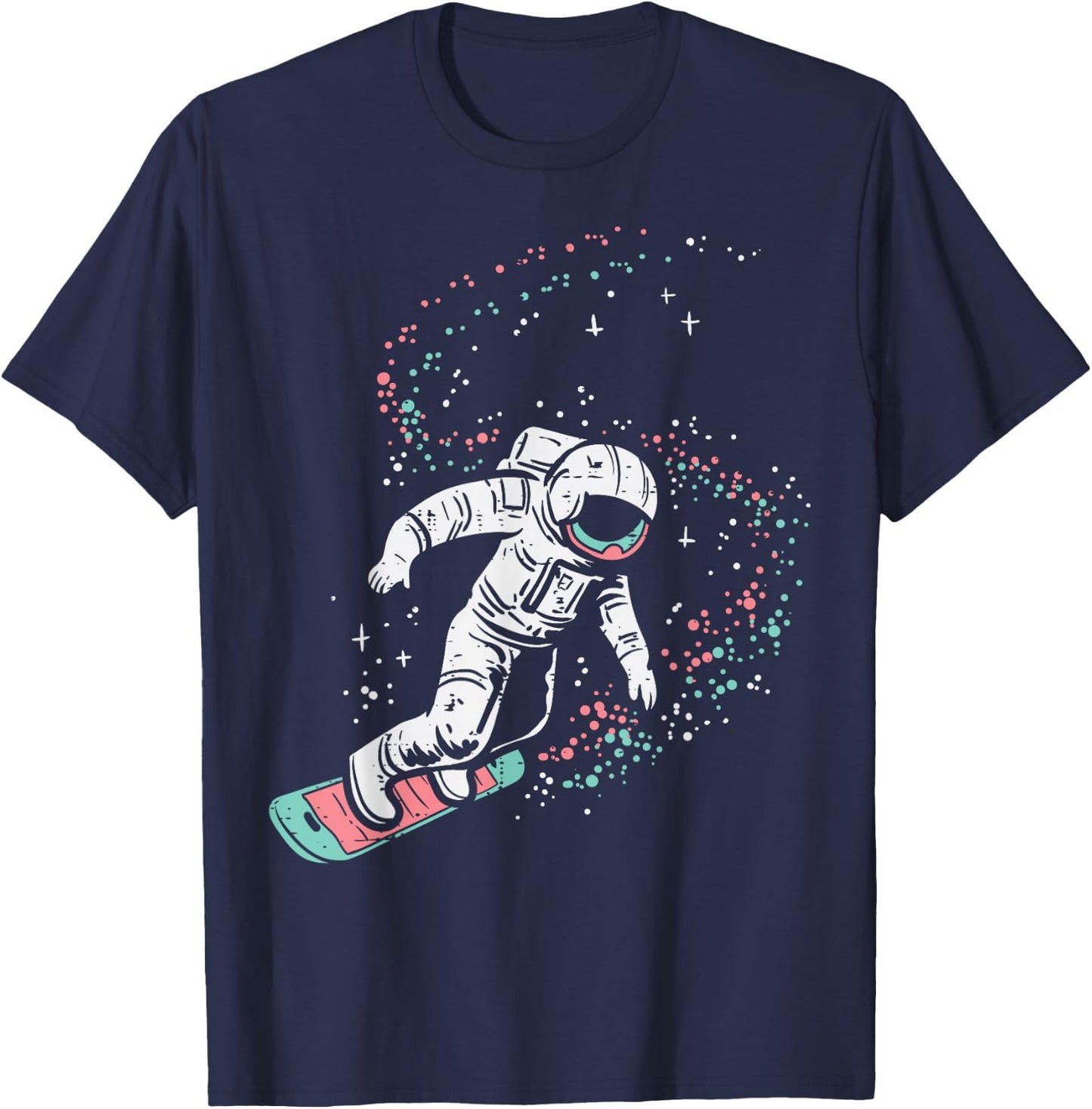 Astronaut Surfing Space Galaxy Surf Surfer Men Women Kids T-Shirt - T-Shirt | Navy