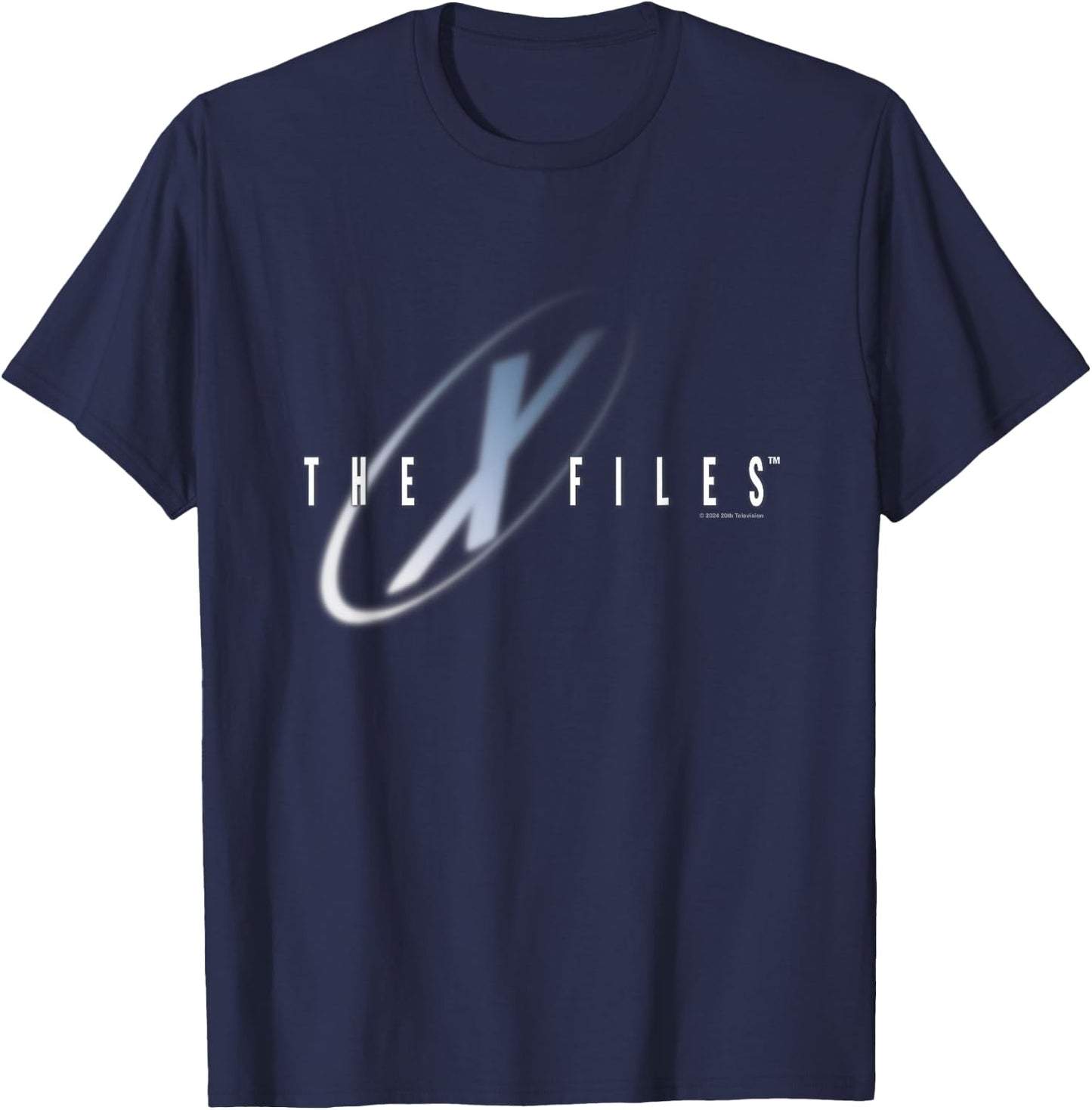 X-Files Iconic Big Chest Text Logo T-Shirt - T-Shirt | Navy