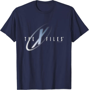 X-Files Iconic Big Chest Text Logo T-Shirt - T-Shirt | Navy