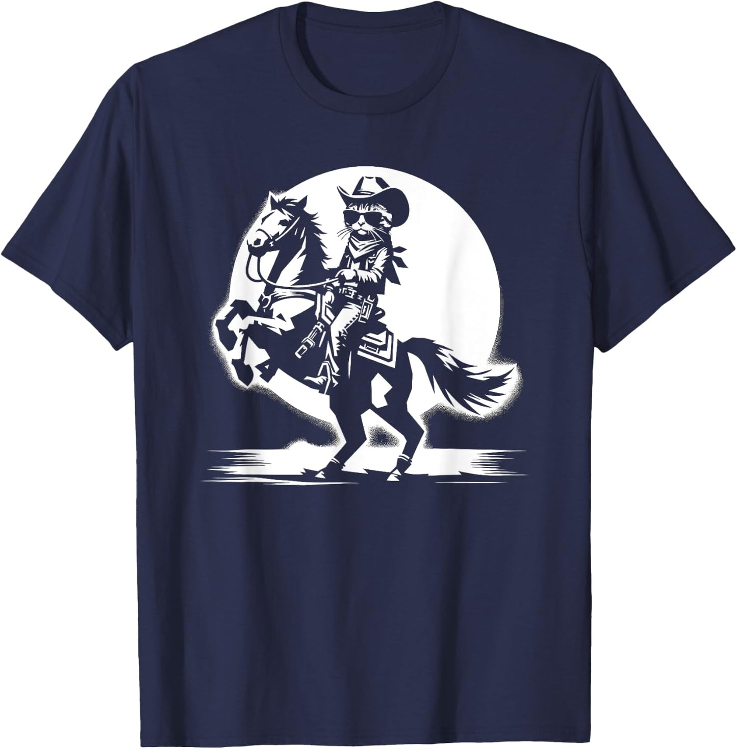 Cat Cowboy Cowgirl Country Western Meowdy Funny Cat T-Shirt - T-Shirt | Navy