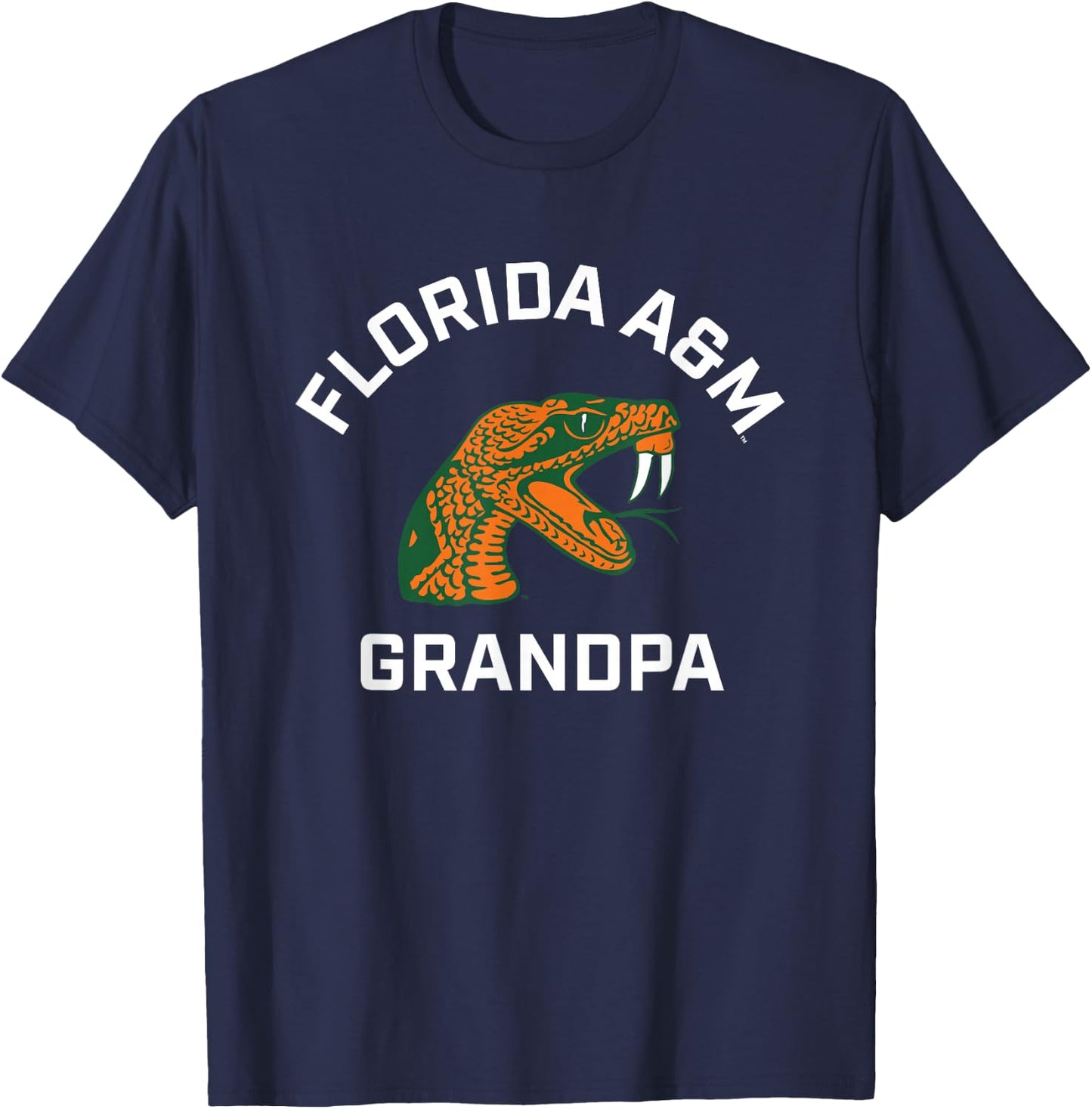 Florida A&M University FAMU Rattlers Arched Grandpa T-Shirt - T-Shirt | Navy