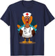 Thanksgiving Scrub Tops Women Turkey Nurse Holiday Nursing T-Shirt - T-Shirt | Navy