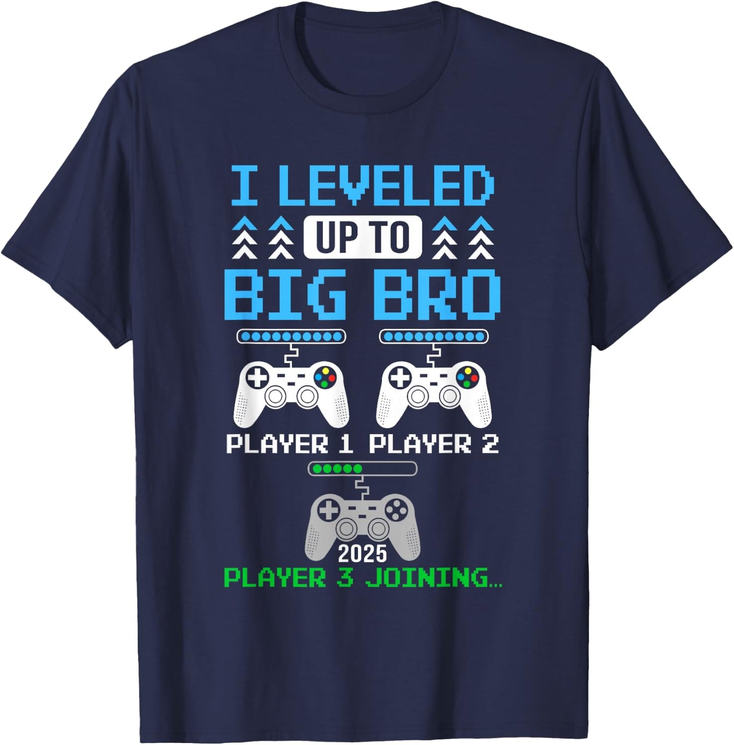 Leveled Up To Big Brother Again Big Brother Est 2025 Kids T-Shirt - T-Shirt | Navy