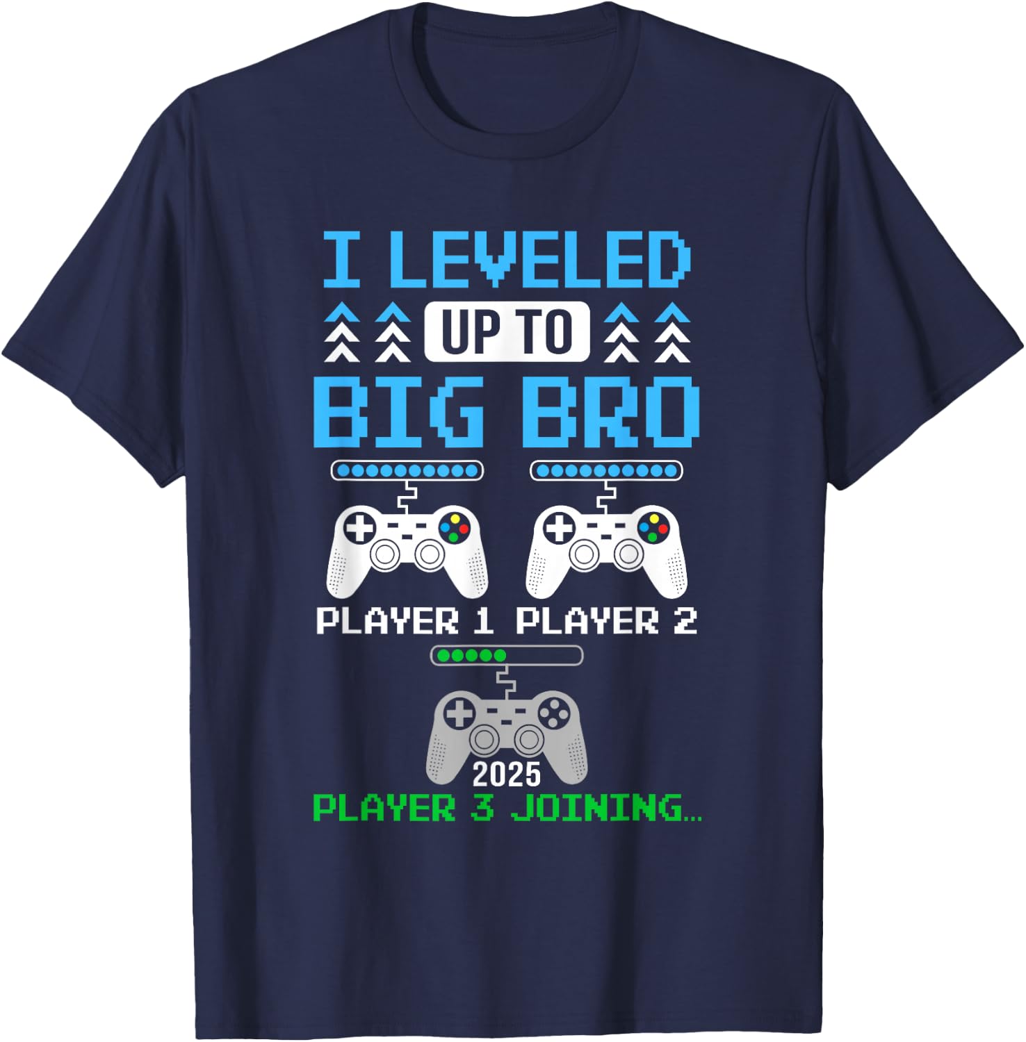Leveled Up To Big Brother Again Big Brother Est 2025 Kids T-Shirt - T-Shirt | Navy