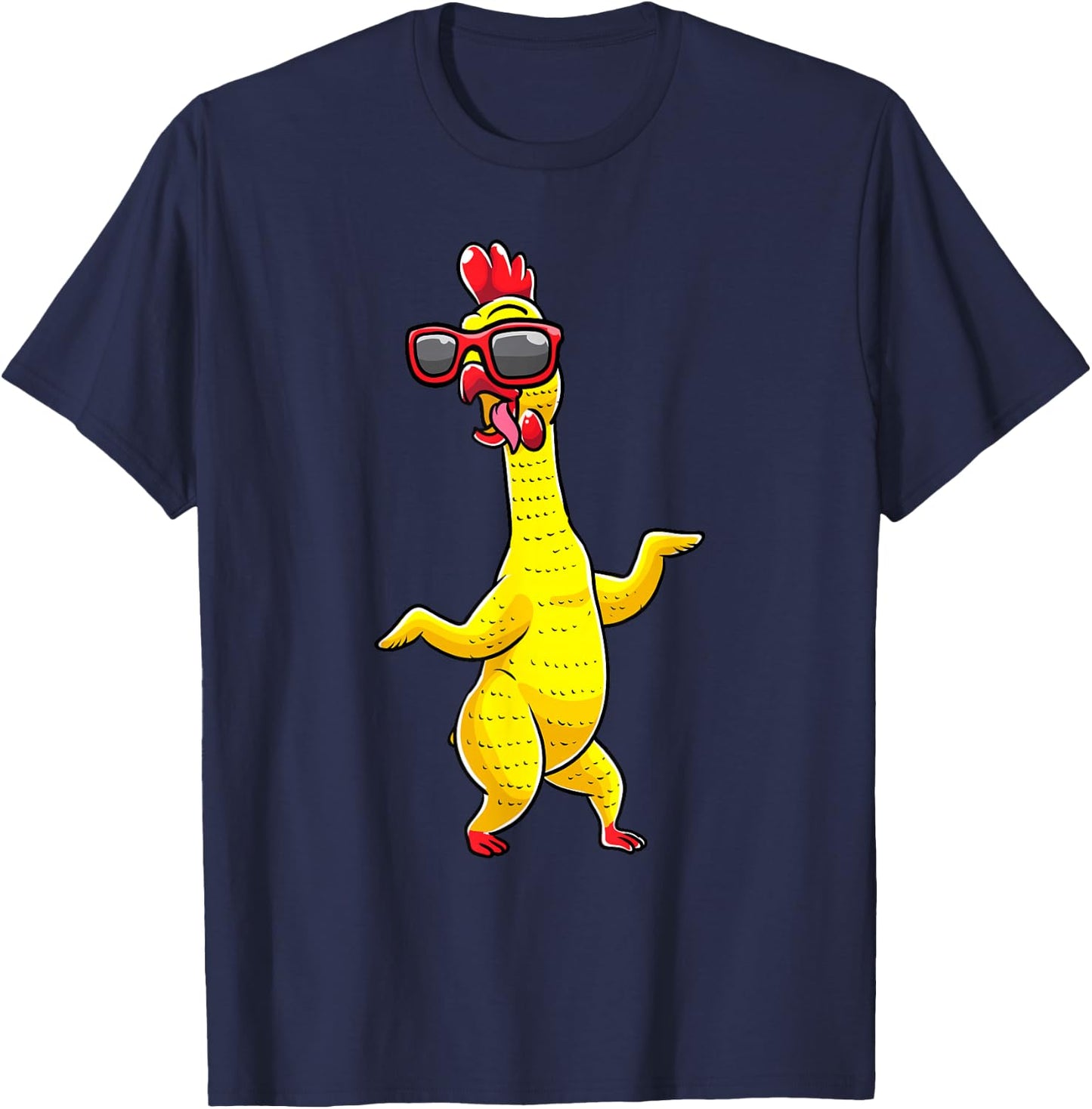 Rubber Chicken Dancing Party Funny Kids Men Women Girls T-Shirt - T-Shirt | Navy