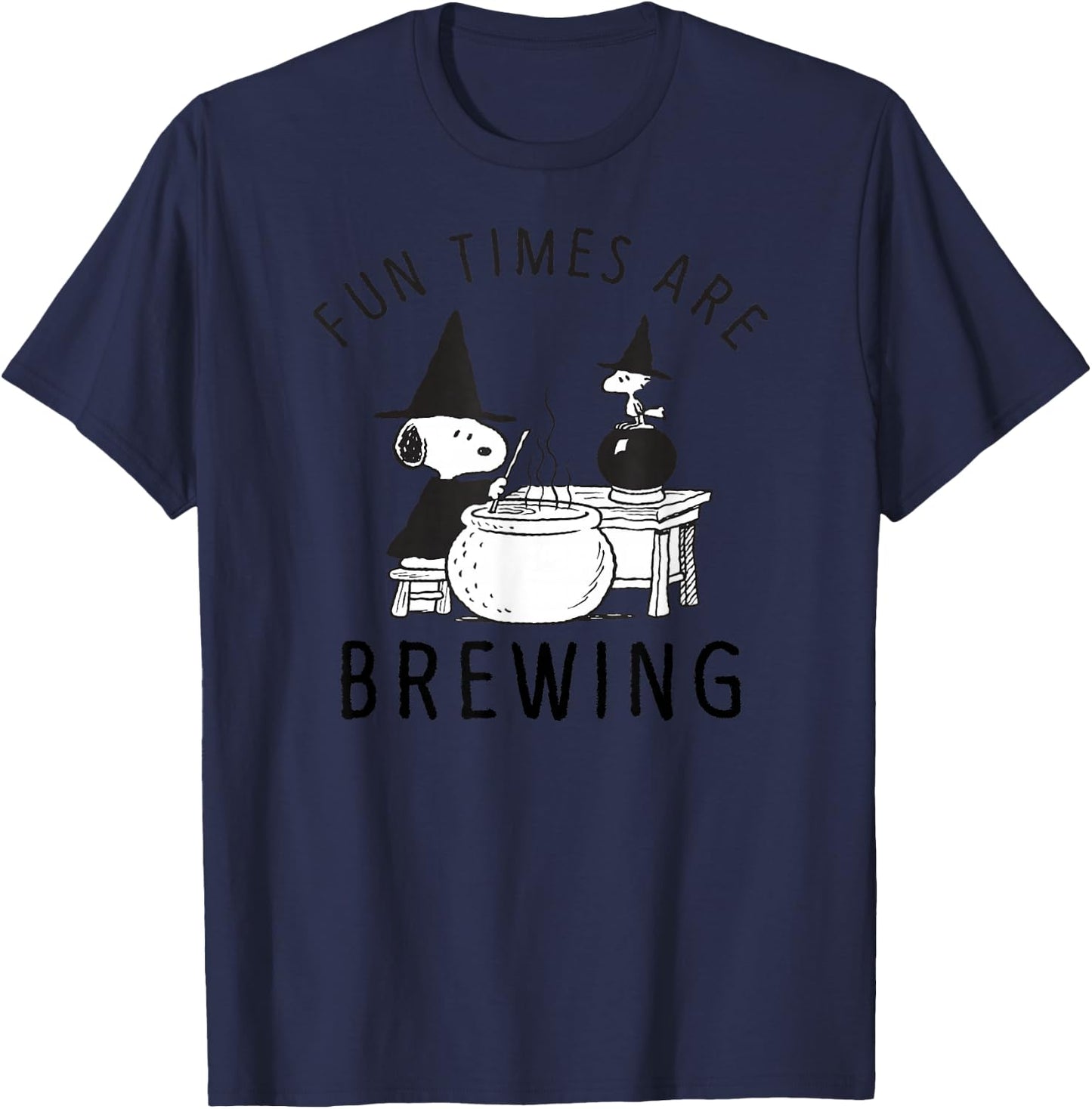 Peanuts Halloween Fun times are Brewing T-Shirt - T-Shirt | Navy