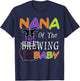 Funny Nana Of The Brewing Baby Halloween Witch Baby Shower T-Shirt - T-Shirt | Navy