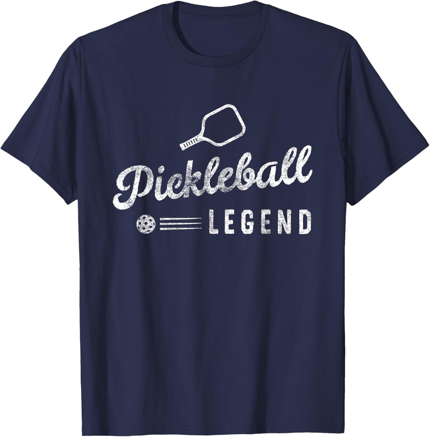 Paddle Pickleball Legend Funny Pickleball Player Vintage T-Shirt - T-Shirt | Navy