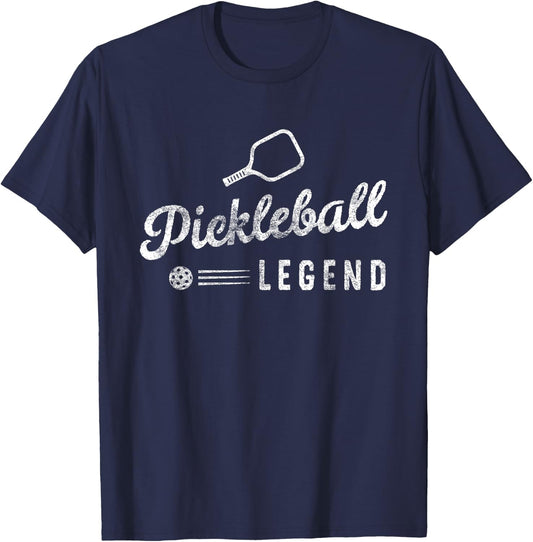 Paddle Pickleball Legend Funny Pickleball Player Vintage T-Shirt - T-Shirt | Navy